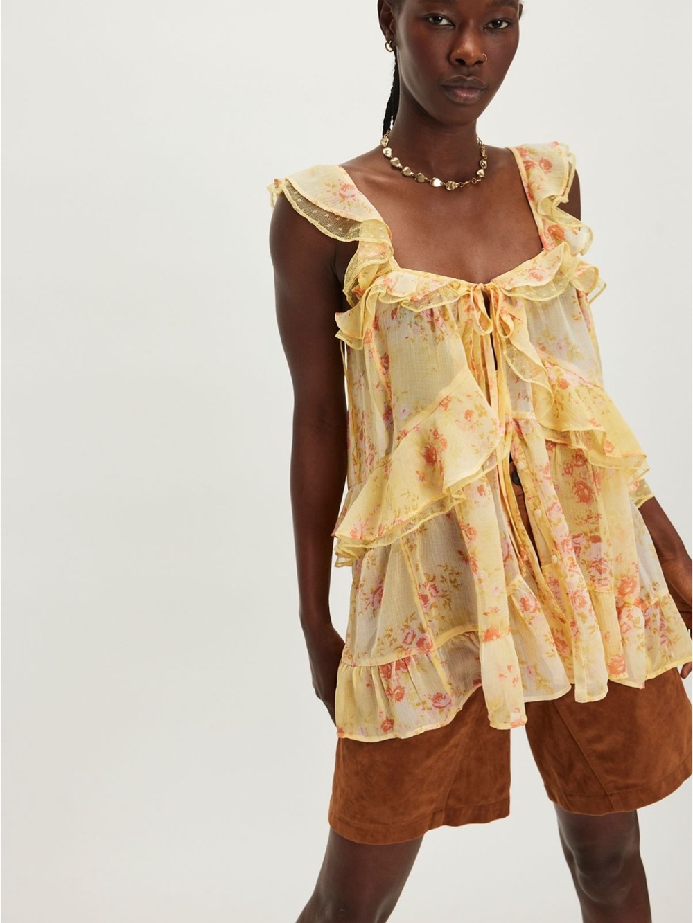 NWOT Free People Fiona Printed Tunic - Picture 1 of 6